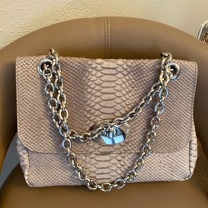 Doncaster Italy Python print Leather Shoulder Bag